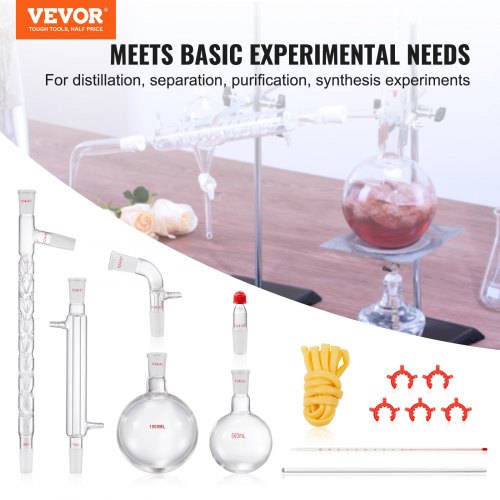 Lab Distillation Kit 33 Boro Lab Glassware Distillation Kit with 24 40