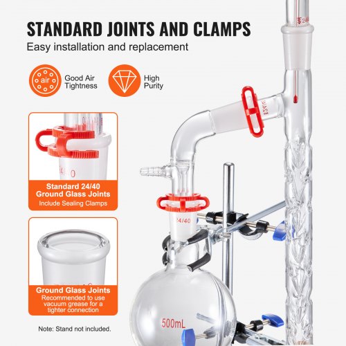 Lab Distillation Kit 33 Boro Lab Glassware Distillation Kit with 24 40