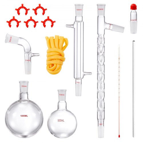 Lab Distillation Kit 33 Boro Lab Glassware Distillation Kit with 24 40