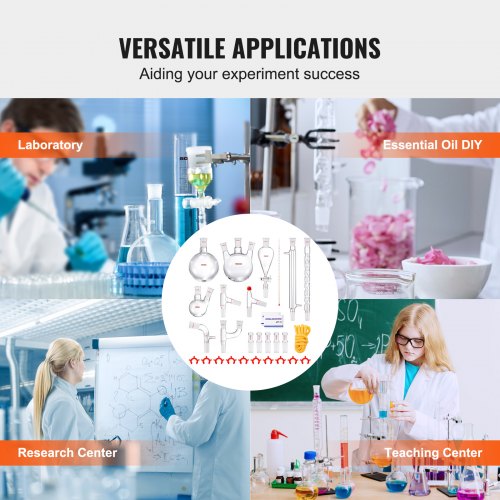 Lab Distillation Kit 33 Boro Lab Glassware Distillation Kit with 24 40