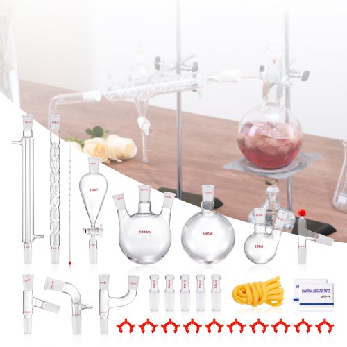 Lab Distillation Kit 33 Boro Lab Glassware Distillation Kit with 24 40