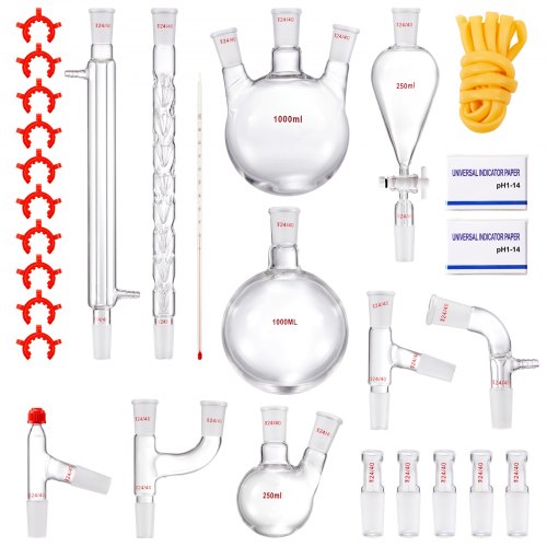 Lab Distillation Kit 33 Boro Lab Glassware Distillation Kit with 24 40