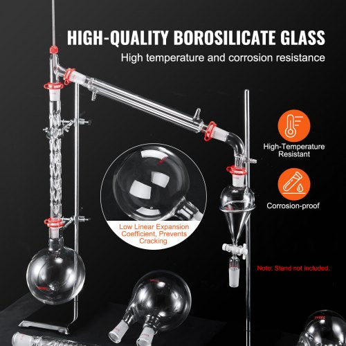 Lab Distillation Kit 33 Boro Lab Glassware Distillation Kit with 24 40