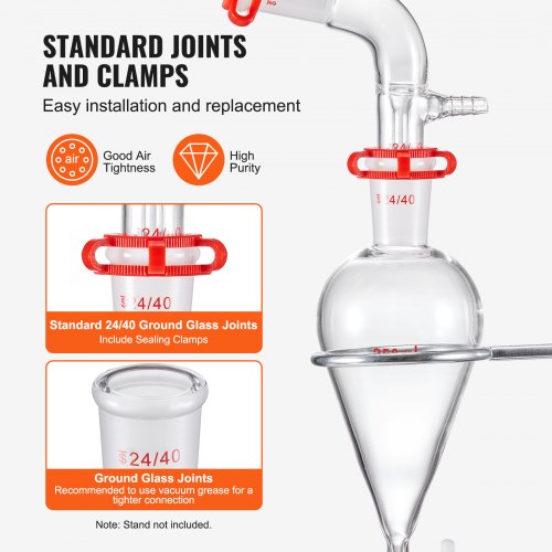 Lab Distillation Kit 33 Boro Lab Glassware Distillation Kit with 24 40