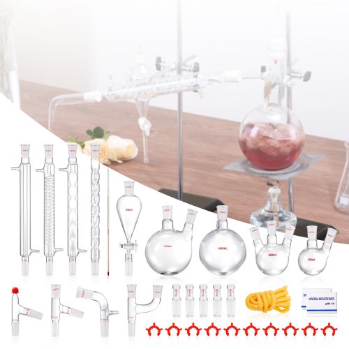 Lab Distillation Kit 33 Boro Lab Glassware Distillation Kit with 24 40