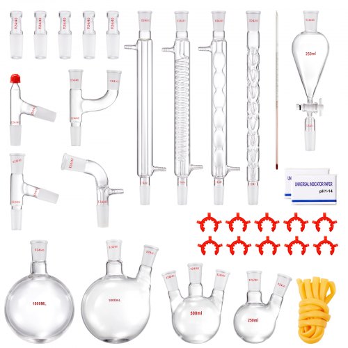 Lab Distillation Kit 33 Boro Lab Glassware Distillation Kit with 24 40