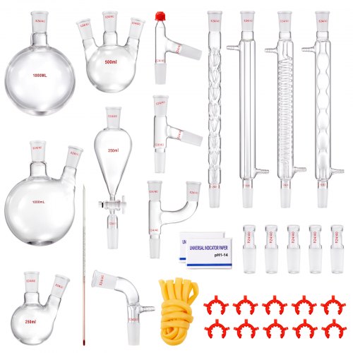 Lab Distillation Kit 33 Boro Lab Glassware Distillation Kit with 24 40