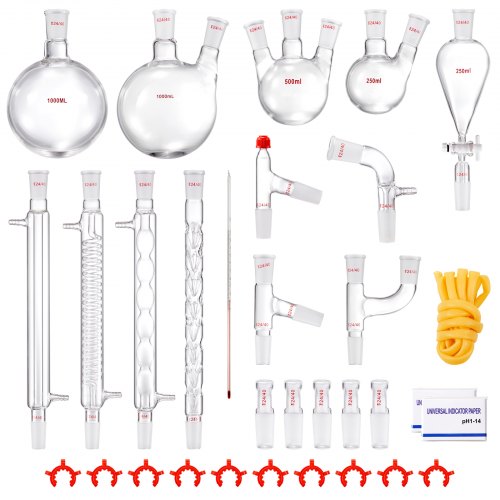 Lab Distillation Kit 33 Boro Lab Glassware Distillation Kit with 24 40