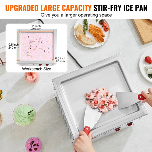 Fried Ice Cream Roll Machine 11 x 95 StirFried Ice Cream Pan Stainless