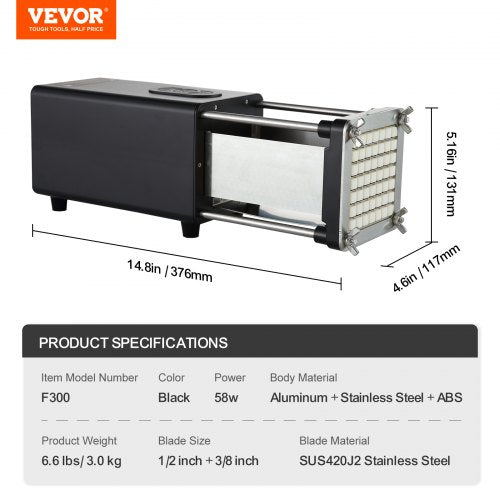 Electric French Fry Cutter Potato Slicer with 12Inch and 38Inch