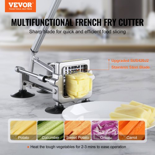 French Fry Cutter Potato Slicer with 12 38 14 Stainless Steel Blades