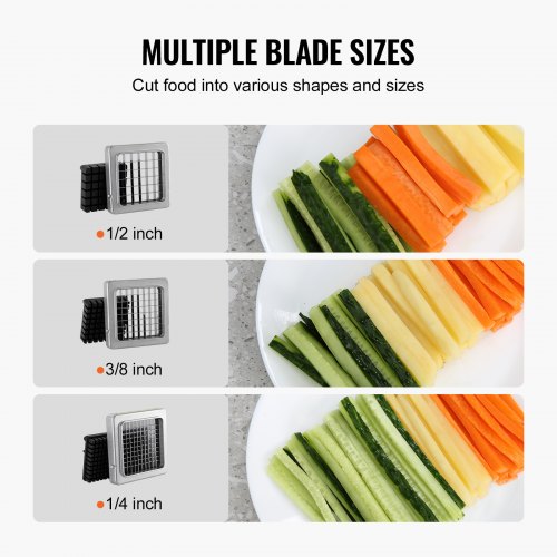 French Fry Cutter Potato Slicer with 12 38 14 Stainless Steel Blades