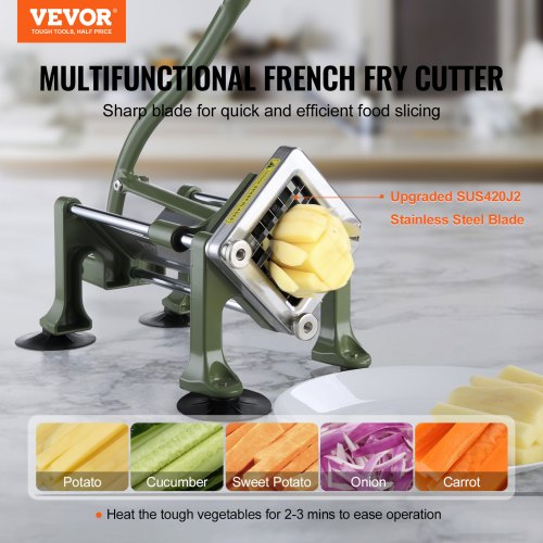 French Fry Cutter Potato Slicer with 12Inch Stainless Steel Blade Manual 1