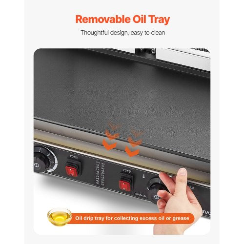 Commercial Panini Grill 3600W Electric Sandwich Panini Maker Stainless 3