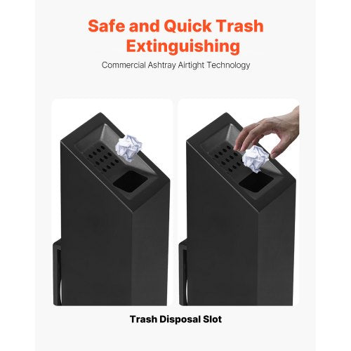 Cigarette Butt Receptacle Stainless Steel Cuboid Cigarette Butt Container