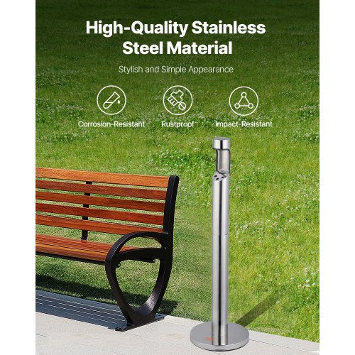 Cigarette Butt Receptacle Stainless Steel Cylinder Cigarette Butt