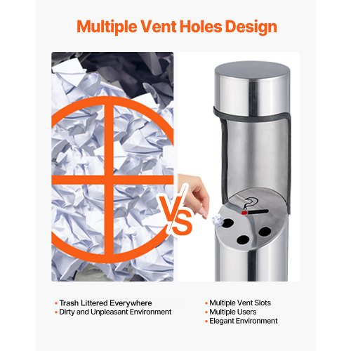 Cigarette Butt Receptacle Stainless Steel Cylinder Cigarette Butt