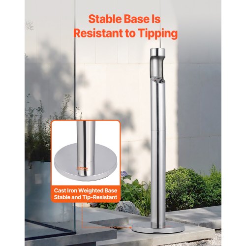 Cigarette Butt Receptacle Stainless Steel Cylinder Cigarette Butt