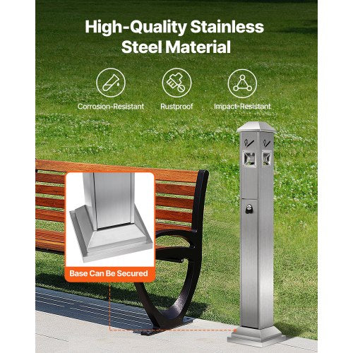 Cigarette Butt Receptacle Square Cigarette Butt Container with 4 Disposal