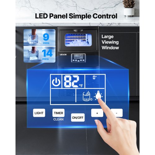 Commercial Ice Maker Machine 90 Lbs24H With 12Lbs Storage 32 Cubes Per Cycle