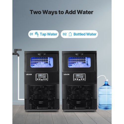 Commercial Ice Maker Machine 90 Lbs24H With 12Lbs Storage 32 Cubes Per Cycle