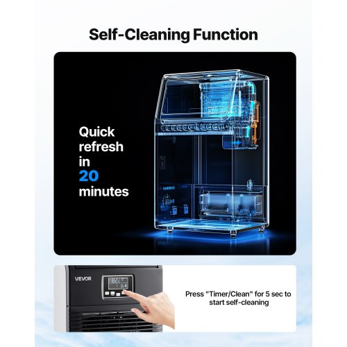 Commercial Ice Maker Machine 90 Lbs24H With 12Lbs Storage 32 Cubes Per Cycle
