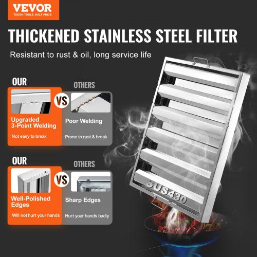 Commercial Hood Filter 245W x 195H Inch Range Hood Filters Stainless