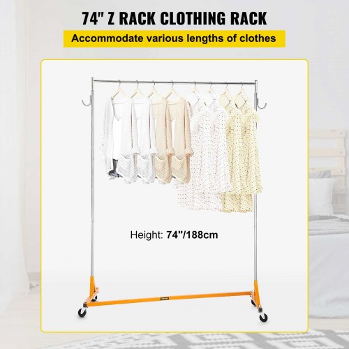 Z Rack Industrial Grade Z Base Garment Rack Height Adjustable Rolling Z