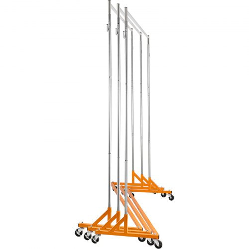 Z Rack Industrial Grade Z Base Garment Rack Height Adjustable Rolling Z