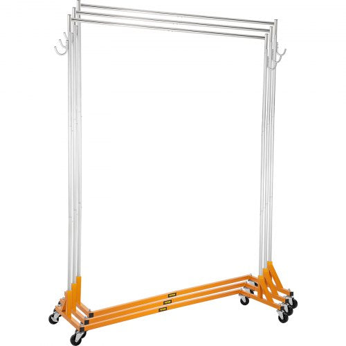 Z Rack Industrial Grade Z Base Garment Rack Height Adjustable Rolling Z