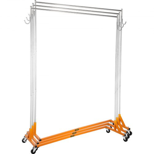 Z Rack Industrial Grade Z Base Garment Rack Height Adjustable Rolling Z