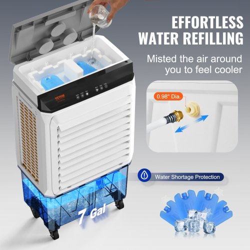 Evaporative Air Cooler 2100 CFM 135° Oscillating Swamp Cooler with Adjustable 3
