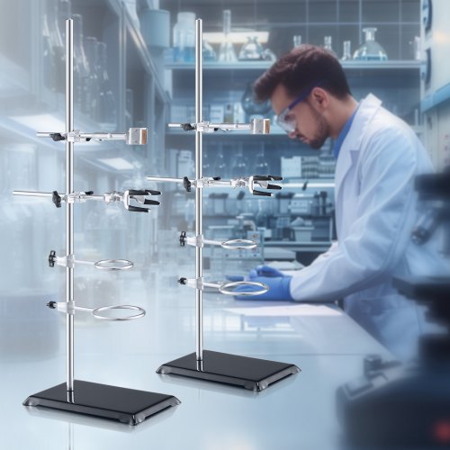 Lab Stand Support Laboratory Retort Support Stand 2 Sets Steel Lab Stand
