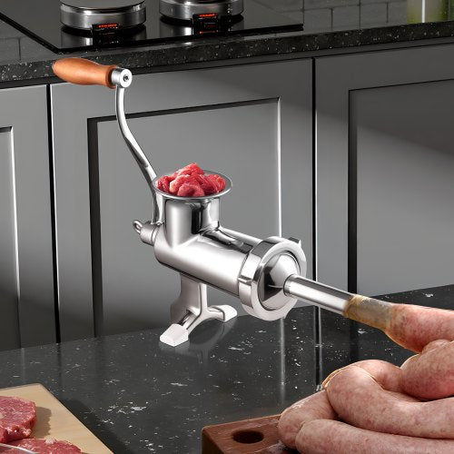 Manual Meat Grinder 304 Stainless Steel Hand Meat Grinder with Steel Table