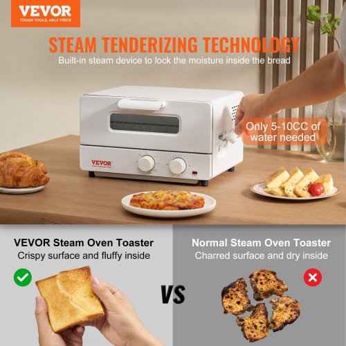 5IN1 Steam Oven Toaster 12L Convection Oven 1300W Steam Toaster Oven