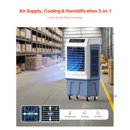 Evaporative Air Cooler 3100 CFM with 9 Gallon Water Tank Swamp Cooler