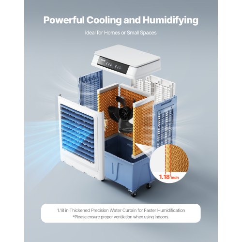 Evaporative Air Cooler 3100 CFM with 9 Gallon Water Tank Swamp Cooler