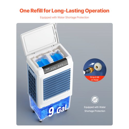 Evaporative Air Cooler 3100 CFM with 9 Gallon Water Tank Swamp Cooler