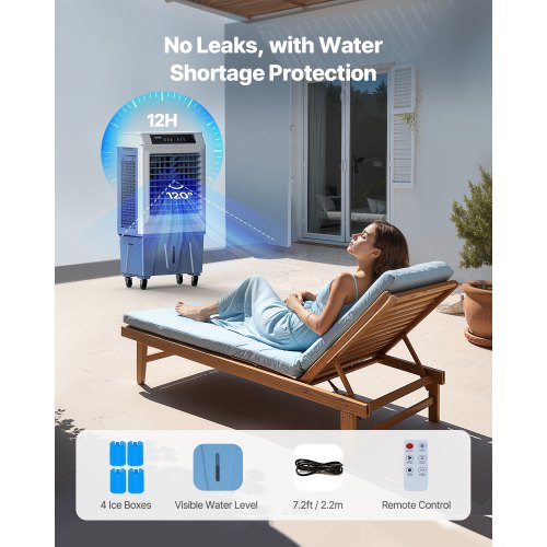 Evaporative Air Cooler 3100 CFM with 9 Gallon Water Tank Swamp Cooler