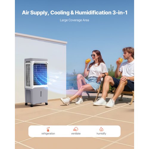 Evaporative Air Cooler 1800 CFM with 6.8 Gallon Water Tank Swamp Cooler
