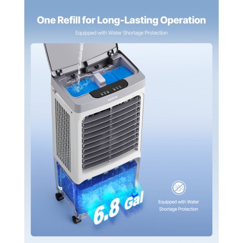 Evaporative Air Cooler 1800 CFM with 6.8 Gallon Water Tank Swamp Cooler