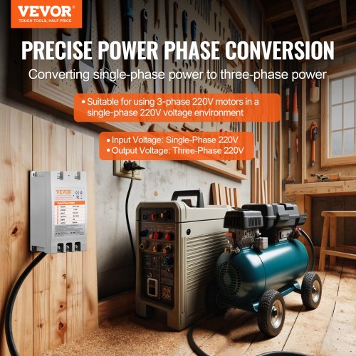 3 Phase Converter 75HP 23A 220V Single Phase to 3 Phase Converter Digital