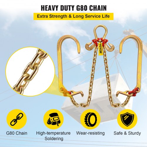 V Bridle Chain 516 in x 2 ft Bridle Tow Chain Grade 80 VBridle Transport