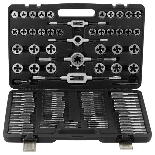 Tap and Die Set 110Piece Include Metric Size M2 to M18 Bearing Steel Taps