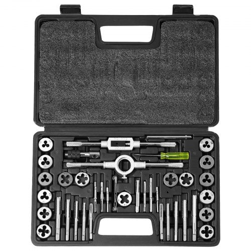 Tap and Die Set 40Piece Include Metric Size M3 to M12 Bearing Steel Taps