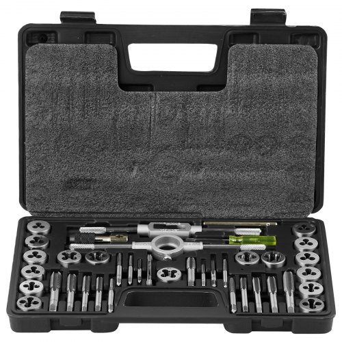 Tap and Die Set 40Piece Include Metric Size M3 to M12 Bearing Steel Taps