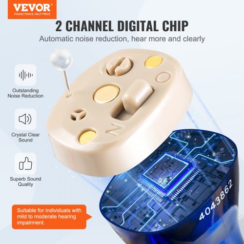 Hearing Aids for Seniors Rechargeable Hearing Amplifiers With Noise
