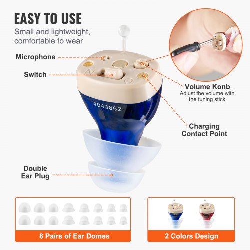 Hearing Aids for Seniors Rechargeable Hearing Amplifiers With Noise