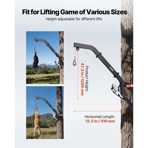 Tree Mounted Deer Hoist 353 lbs Load Capacity Hunting Game Hoist Winch