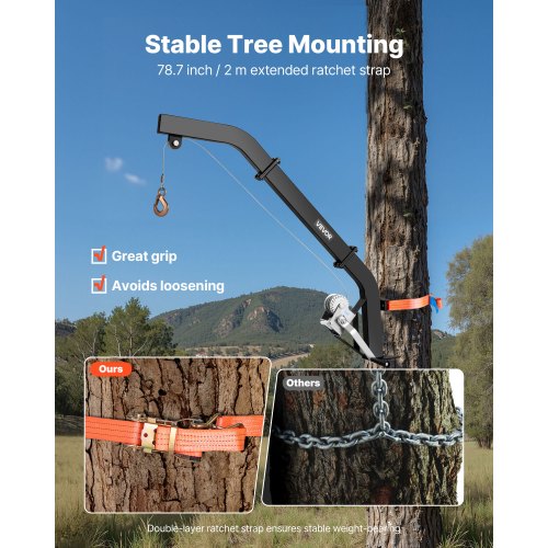 Tree Mounted Deer Hoist 353 lbs Load Capacity Hunting Game Hoist Winch